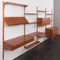 Four Bay Teak Wall Unit with Desk, 2 Cabinets and Magazines Shelf by Hansen & Guldborg, Denmark, 1960s 10