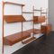 Four Bay Teak Wall Unit with Desk, 2 Cabinets and Magazines Shelf by Hansen & Guldborg, Denmark, 1960s, Image 10