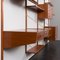 Four Bay Teak Wall Unit with Desk, 2 Cabinets and Magazines Shelf by Hansen & Guldborg, Denmark, 1960s 25