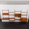 Four Bay Teak Wall Unit with Desk, 2 Cabinets and Magazines Shelf by Hansen & Guldborg, Denmark, 1960s 9