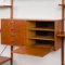 Four Bay Teak Wall Unit with Desk, 2 Cabinets and Magazines Shelf by Hansen & Guldborg, Denmark, 1960s 24