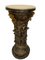 Carved Ebonised Pedestals with Rose Vine Detail & White Marble Top, Set of 2, Image 12