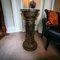 Carved Ebonised Pedestals with Rose Vine Detail & White Marble Top, Set of 2, Image 11