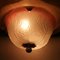 Portuguese Art Deco Style Pink Frosted Glass Semi-Flush Mount, 1980s, Image 4