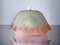 Portuguese Art Deco Style Pink Frosted Glass Semi-Flush Mount, 1980s 1