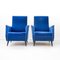 Vintage Blue Armchairs, 1950s, Set of 2 1