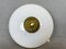 Small White Opaline Glass and Brass Flush Mount, 1970s, Image 3