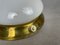 Lampada ad incasso piccola in vetro opalino bianco e ottone, anni '70, Immagine 6