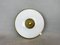 Small White Opaline Glass and Brass Flush Mount, 1970s 4