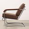 Rationalistischer Vintage Sessel aus Holz & Stoff, 1940er 3