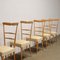 Vintage Chairs in Leatherette and Wood, 1950s, Set of 5 3