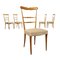 Vintage Chairs in Leatherette and Wood, 1950s, Set of 5 1