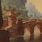 Landscape with Architectural Caprices, Oil on Canvas, Framed 6