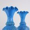 Blue Lattimo Glass Vases, Set of 2 2