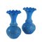 Blue Lattimo Glass Vases, Set of 2 1
