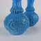 Blue Lattimo Glass Vases, Set of 2 4