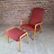 Vintage Danish Lounge Chair with Footrest by Alf Svensson, 1960, Set of 2 1