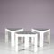 Tony Modular Stacking Tables by Porada Arredi, Italy, 1970s, Set of 3 1