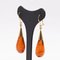 Vintage 18k Yellow Gold and Amber Drop Earrings, 1970s, Set of 2, Image 2