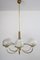 Mid-Century Modern Brass Chandelier and Wall Light, 1960s, Set of 2 1