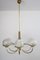 Mid-Century Modern Brass Chandelier and Wall Light, 1960s, Set of 2, Image 1