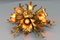 Hollywood Regency Style Gilt Metal Floral Six-Light Lamp by Hans Kögl, 1970s 6