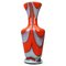 Italian Opaline Florence Glass Vase in Red and Grey, 1970s 1