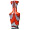 Italienische Florenz Opalglas Vase in Rot & Grau, 1970er 1