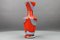 Italienische Florenz Opalglas Vase in Rot & Grau, 1970er 4