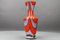 Italian Opaline Florence Glass Vase in Red and Grey, 1970s 2