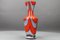 Italienische Florenz Opalglas Vase in Rot & Grau, 1970er 2