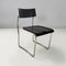 Italian Modern Black Wood and Metal Lariana Chairs attributed to Terragni for Zanotta, 1980, Set of 4 2