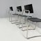 Italian Modern Black Wood and Metal Lariana Chairs attributed to Terragni for Zanotta, 1980, Set of 4 7