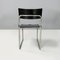 Italian Modern Black Wood and Metal Lariana Chairs attributed to Terragni for Zanotta, 1980, Set of 4 5