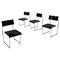 Italian Modern Black Wood and Metal Lariana Chairs attributed to Terragni for Zanotta, 1980, Set of 4 1