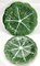 Art Nouveau Majolica Glazed Tableware with Leaves Pattern in Relief, 1930s, Set of 10 12