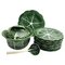 Art Nouveau Majolica Glazed Tableware with Leaves Pattern in Relief, 1930s, Set of 10, Image 1