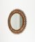 Mid-Century Rattan & Bamboo Sunburst Round Wall Mirror, Italy, 1960s 9