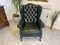 Fauteuil Chesterfield en Cuir Vert 2