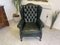 Fauteuil Chesterfield en Cuir Vert 11