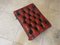 Chesterfield Red Leather Stool, Image 2