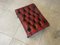 Chesterfield Red Leather Stool 7