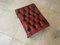 Chesterfield Red Leather Stool, Image 7