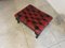 Taburete Chesterfield de cuero rojo, Imagen 6