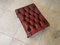 Chesterfield Red Leather Stool 10