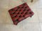 Taburete Chesterfield de cuero rojo, Imagen 5