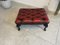 Chesterfield Red Leather Stool, Image 1
