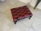 Taburete Chesterfield de cuero rojo, Imagen 3