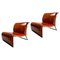 Set of Chromed Metal and Leather Armchairs by Vittorio Introini for Saporiti, 1965, Image 1