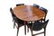 Round Dining Table in Rosewood with Four Inlays, 1960s, Set of 5 7